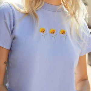 brandy melville blue flower crop top